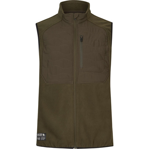 The Seeland Fleece Waistcoat in Pine Green, lightly padded on the chest area.