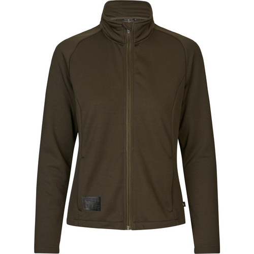 Seeland women's Tidal Tora fleece jacket in Pine Green, Seeland logo on chest and at the centre of the back.