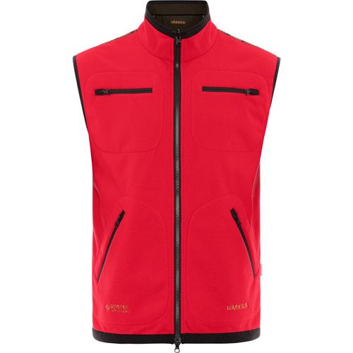 Harkila Kamko Fleece Waistcoat, men's reversible fleece waistcoat in brown and red