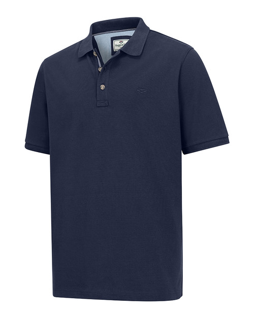 Hoggs Of Fife men's Newton Pique in Navy, 100% cotton.