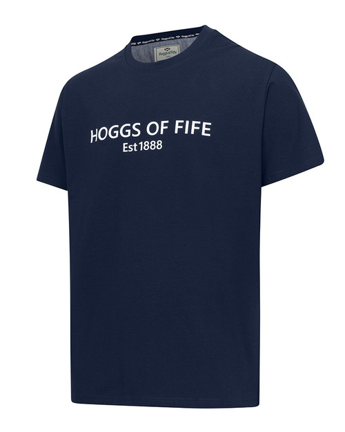 Hoggs of Fife Canonbie Printed T Shirt in navy