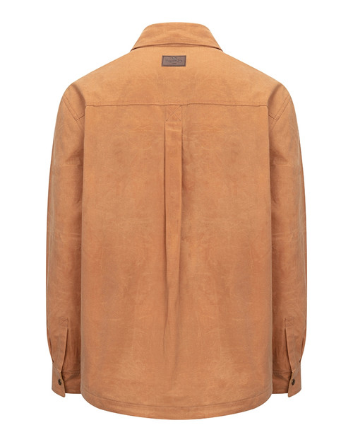 Hoggs Of Fife Huntly Wax overshirt in Tan, 100% waxed cotton canvas.