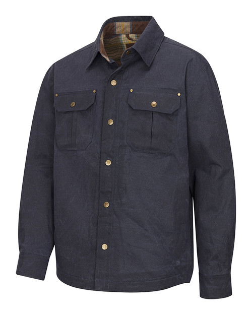 Hoggs Of Fife Huntly Wax overshirt in Navy, 100% waxed cotton canvas.