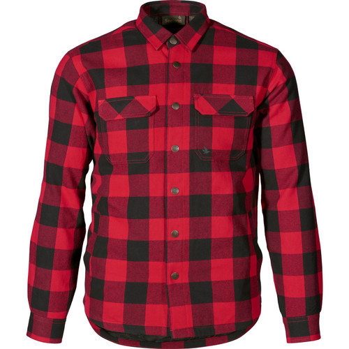 Seeland Men's Canada shirt in Red check, quilted lining.