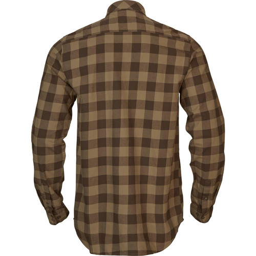 Harkila Scandinavian Long sleeve shirt in Antique Bronze check, modern fit.