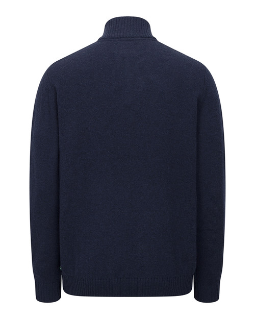 Hoggs of Fife Lothian 2 Quarter Zip Pullover Jumper in Navy Marl