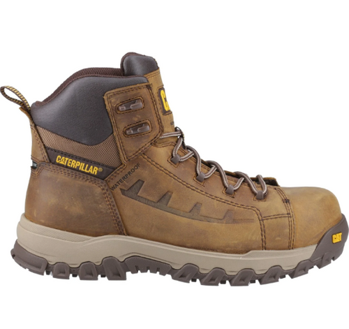 Caterpillar Threshold Rebound Safety Work Boots, men's composite toe cap work boots in brown
