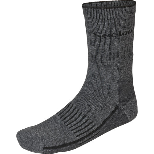 Seeland Field Heavy Merino socks in Grey Melange/Black.