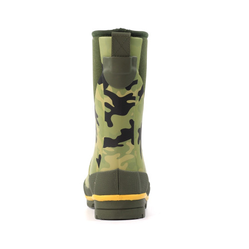 Lazy Dogz Children's Splash Wellies in green camo, kids rubber wellington boots