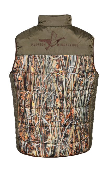 Percussion Passion Migrateurs Vest in camouflage, men's padded camo gilet