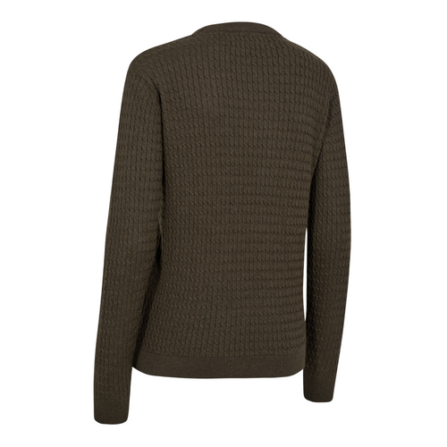 Deerhunter Lady Harrington cable knit jumper in Brown Melange, made with Merino wool.