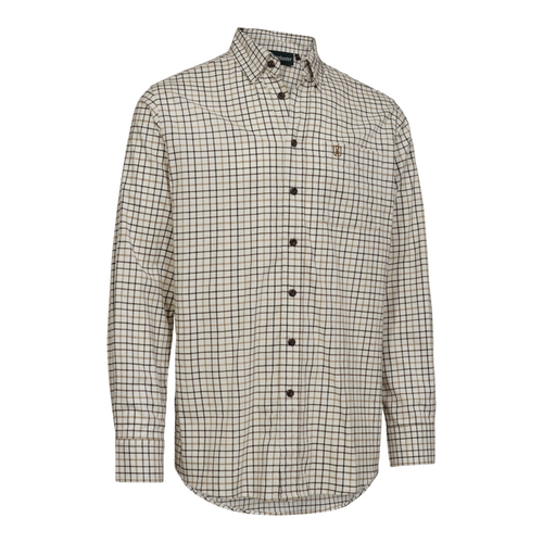 Deerhunter men's Gavin Long sleeved shirt in Beige check.