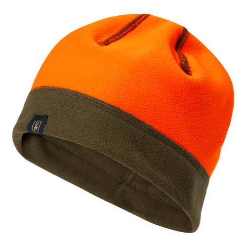 Deerhunter Reversible Fleece Beanie in green and orange for shooting