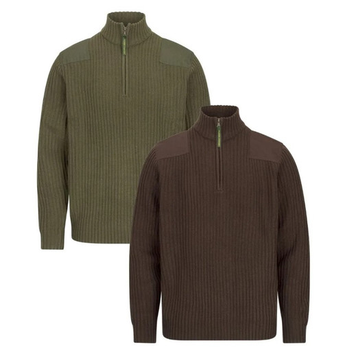 Walker & Hawkes Gardham Zip Neck Jumper, men's country jumper