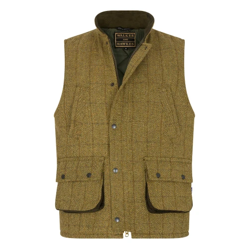 Walker & Hawkes Derby Tweed Barrington Shooting Gilet, men's tweed shooting waistcoat