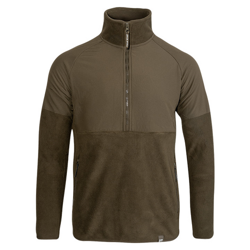 Jack Pyke men's Bleasdale half zip fleece top in Dark Olive.