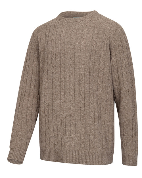 Hoggs of Fife Jedburgh II Cable Pullover in oatmeal