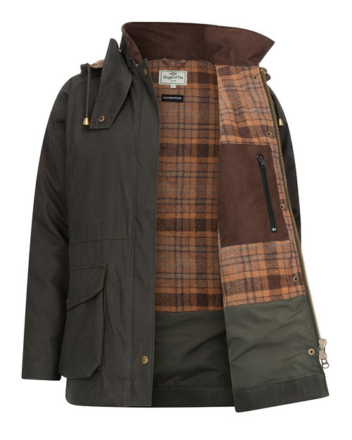 Hoggs of Fife Ladies Kelso Waterproof Wax Jacket, women's country wax jacket in green
