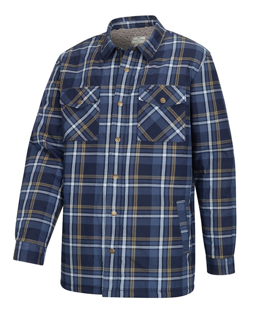 Hoggs of Fife Brunton Fleece Shacket in blue check