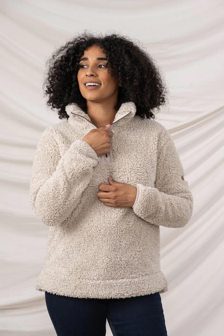 Lighthouse Ladies Coast Fleece Pullover in Irish Cream, women's sherpa fleece jumper
