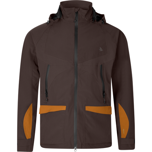 Seeland Dog Active Jacket in dark brown, men's stretch fabric waterproof dog sports jacket