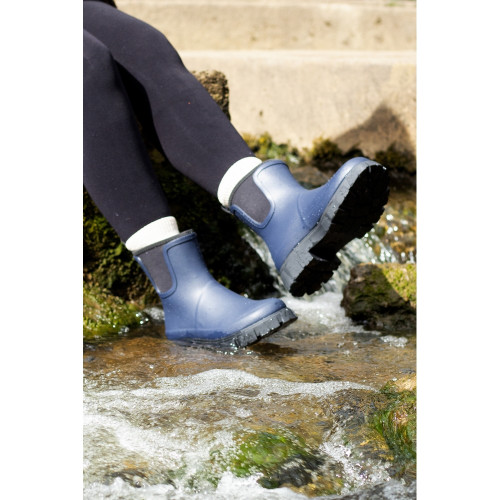Lazy Dogz Ladies Lake Ankle Wellies in navy, women's ankle wellington boots