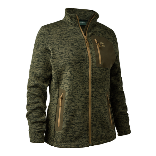 Deerhunter Lady Sarek Knitted Jacket in Olive Night, women's knitted country jacket