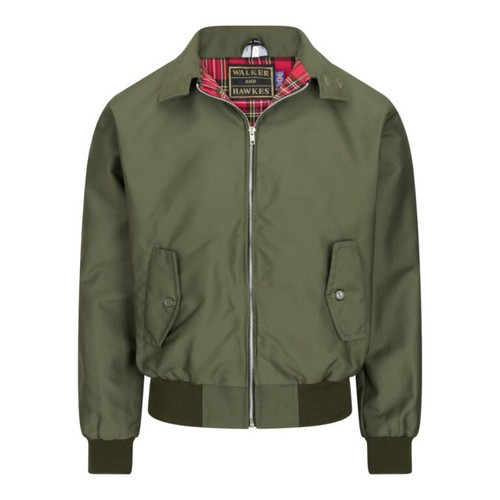 Walker & Hawkes Classic Harrington Jacket, men's lightweight cotton mix jacket in green