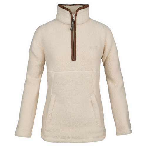 Jack Pyke Ladies Half Zip Sherpa Pullover in cream, women's Sherpa fleece jumper