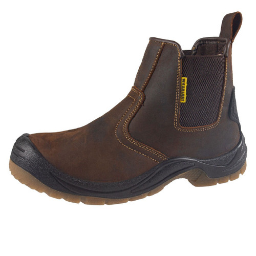 Maxsteel Safety Boots MS17, men's steel toe cap dealer work boots in brown