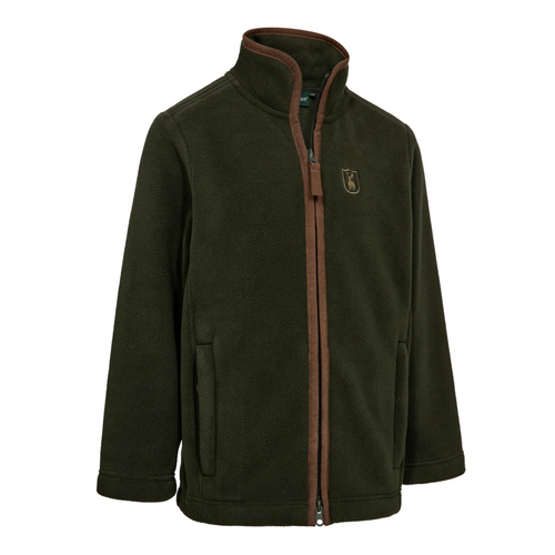 Deerhunter Youth Cumbria Fleece jacket in Forest Ember, made with a soft and silent material.