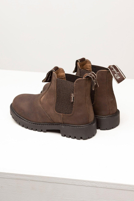 Rydale Children's Market dealer boots in Waxy Brown, Durable leather boots with deep tread rubber sole.