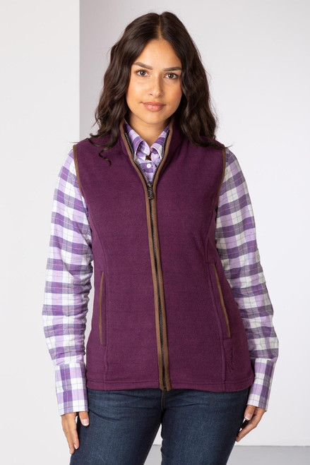 Rydale Ladies Huggate premium fleece waistcoat in Berry.