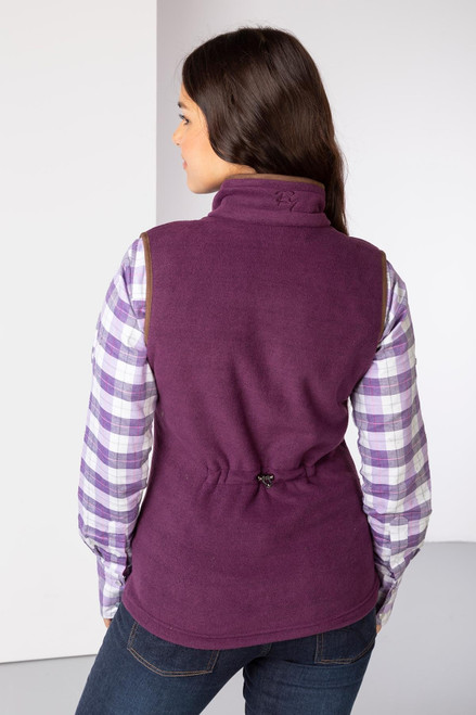 Rydale Ladies Huggate premium fleece waistcoat in Berry.