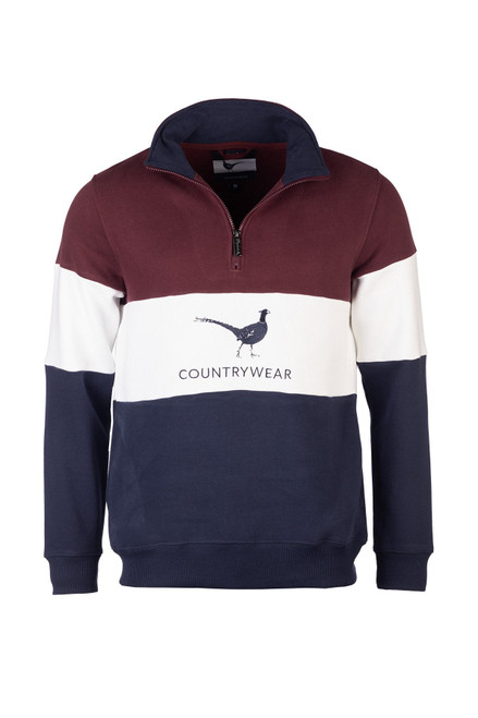 Rydale Byland Pheasant Sweatshirt Navy/White/Wine
