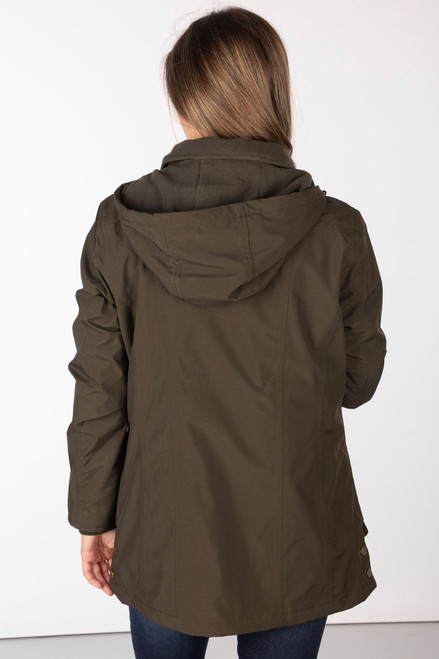 Rydale Ladies Gembling Dry Coat, women's waterproof country jacket in dark olive