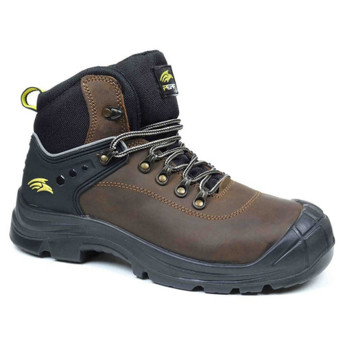 Performance Brands Torsion Pro Hiker Safety Boots in brown, men's leather steel toe cap boots