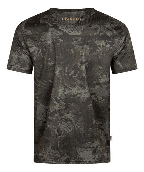 Harkila Noctyx Short Sleeve T Shirt in Axis MSP Black Camouflage, men's full stretch lightweight top