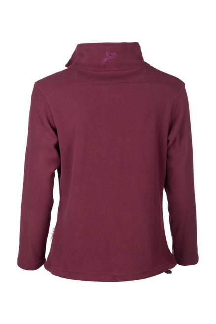 Rydale Ladies Kelk Overhead Pheasant Fleece in dark bungundy, women's country fleece pullover