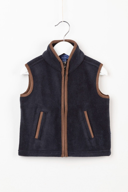 Rydale Toddler Huggate Fleece Waistcoat in Dark Navy, children's classic country fleece vest
