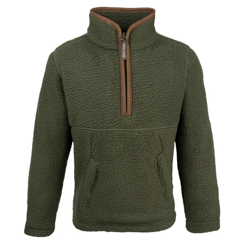 Jack Pyke Junior Half Zip Sherpa Fleece Pullover in green