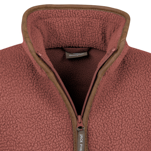 Jack Pyke Ladies Half Zip Sherpa Fleece Pullover in Burnt Copper, women's country fleece