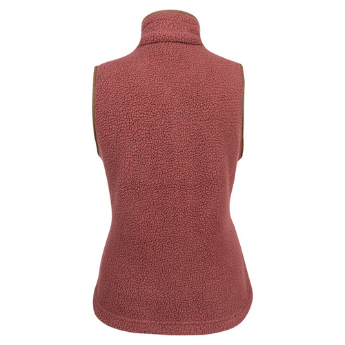Jack Pyke Ladies Sherpa Fleece Gilet in burnt copper, women's country fleece waistcoat