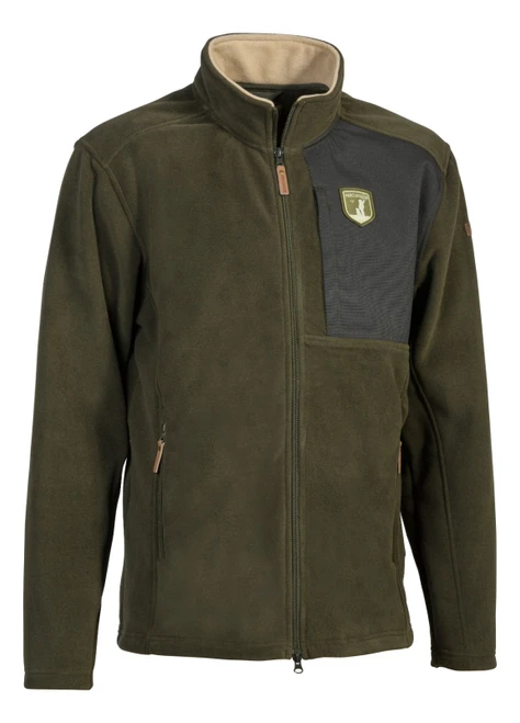 Percussion Norway Fleece Jacket in green, men's full zip country fleece