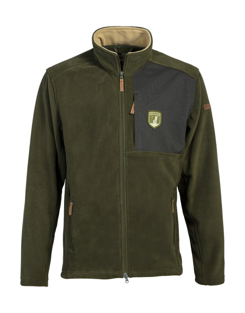 Percussion Norway Fleece Jacket in green, men's full zip country fleece