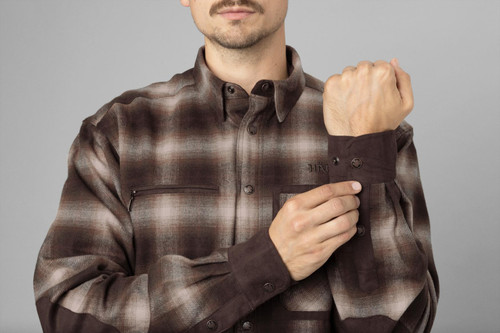 Harkila Folke Shirt Jacket in Burgundy, men's country check shacket