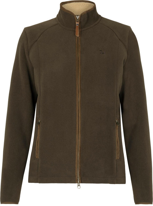 Harkila Ladies Sandhem Sherpa Fleece Jacket in Willow Green, women's country fleece jacket