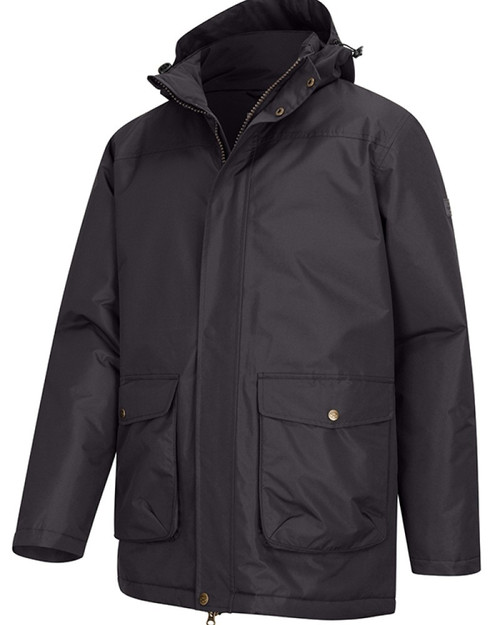 Hoggs Of Fife men's Walker long coat in Charcoal.