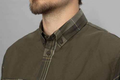 Harkila Anker Long Sleeve Shirt in Willow Green, Men's classic country check shirt in soft cotton