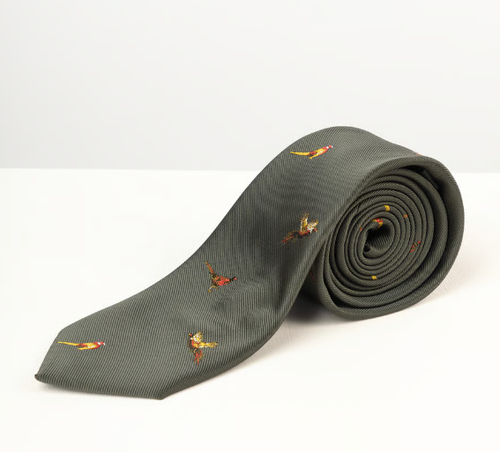 Rydale Danby Multi Pheasant Shooting Tie in Olive